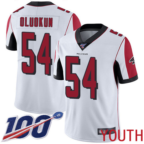 Atlanta Falcons Limited White Youth Foye Oluokun Road Jersey NFL Football 54 100th Season Vapor Untouchable